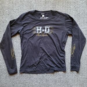 Harley-Davidson women's long sleeve tee shirt size L graphic montreal fitted